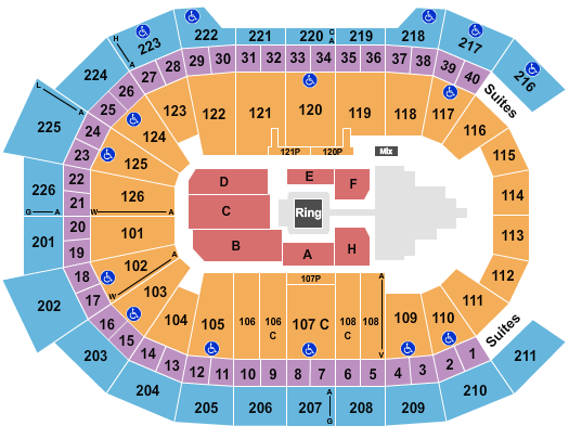 Giant Center Seating Chart: WWE