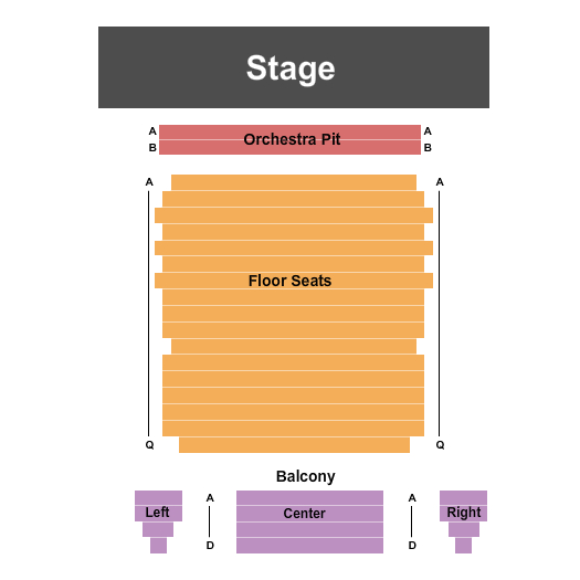 Gibson Theatre Seating Chart: End Stage