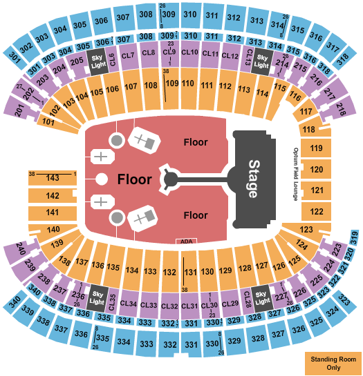 Gillette Stadium Seating Chart: Coldplay 2