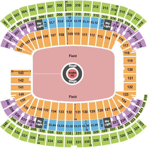 Gillette Stadium Seating Chart: Metallica