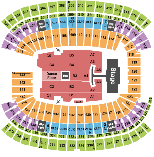 Gillette Stadium Seating Chart: Pink