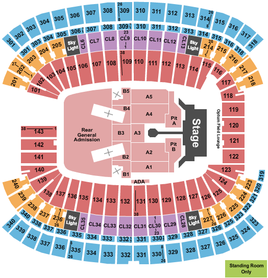Gillette Stadium Seating Chart: Rolling Stones 2