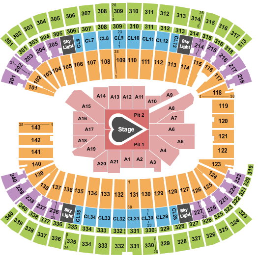 Georgia Dome Concert Seating Chart Taylor Swift
