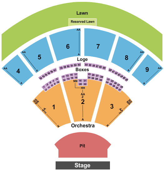 Glen Helen Amphitheater Seating Chart: Endstage GA Pit - Resv Lawn
