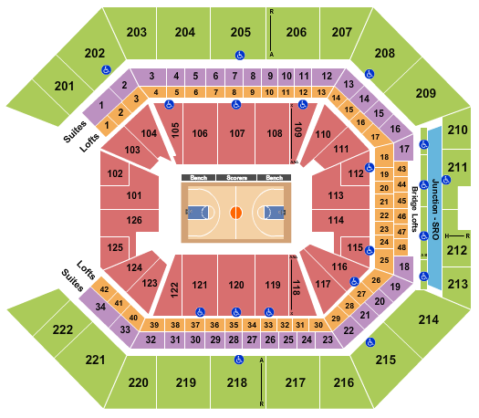 Golden 1 Center Seating Chart: Basketball - NCAA Tournament