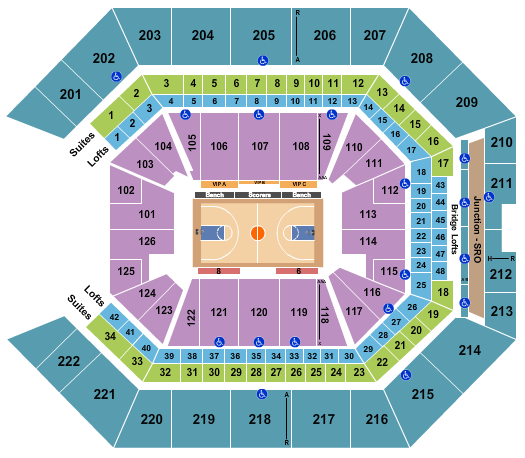 Golden 1 Center Seating Chart: Basketball - NCAA Tournament