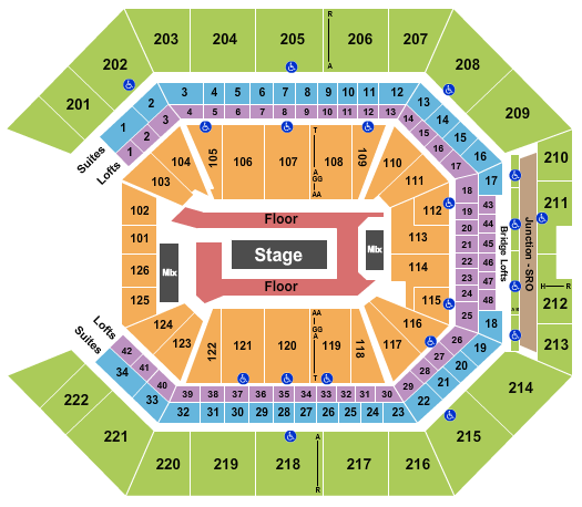 Golden 1 Center Seating Chart: Center Stage GA Floor