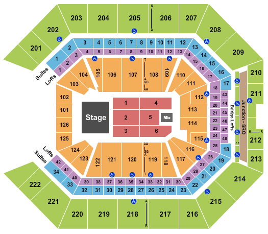 Golden 1 Center Seating Chart: Endstage 3