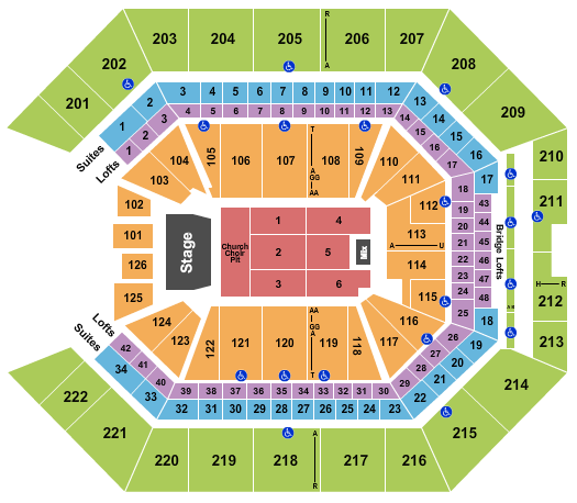 Golden 1 Center Seating Chart: Eric Church