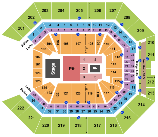 Golden 1 Center Seating Chart: The Red Clay Strays