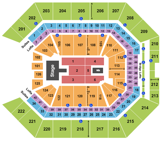 Golden 1 Center Seating Chart: Wu-Tang Clan