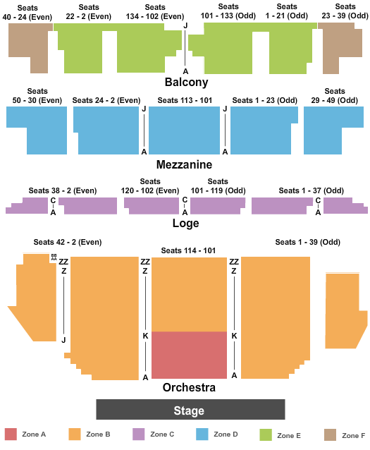 Golden Gate Theatre Seating Chart