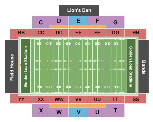 Golden Lion Stadium Map