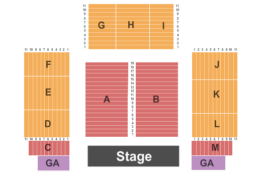 Grand Event Center at Golden Nugget - Lake Charles Seating Chart: End Stage Riseres GA