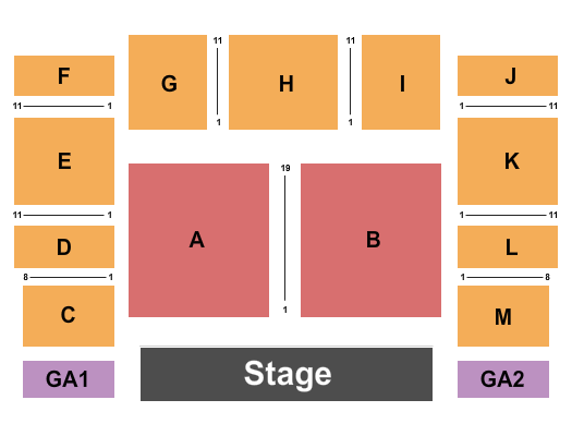 Grand Event Center at Golden Nugget - Lake Charles Seating Chart: Endstage 2