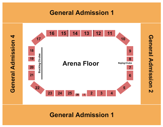 Golden Spike Event Center Seating Chart: Rodeo