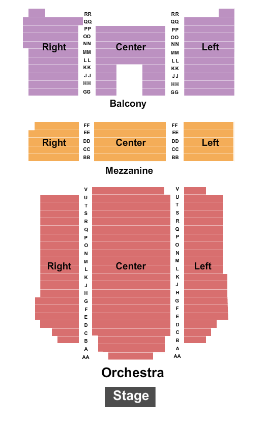 Golden State Theatre Seating Chart: Endstage 2