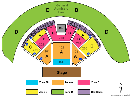Gorge Seating Chart With Row Numbers