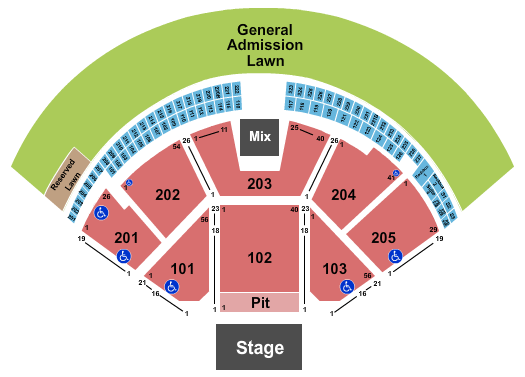 Gorge Amphitheatre Seating Chart: End Stage Pit