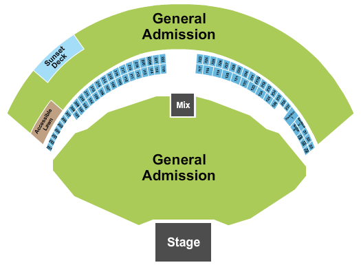 Gorge Amphitheatre Seating Chart: Full Ga 2 W/ Sunset Deck