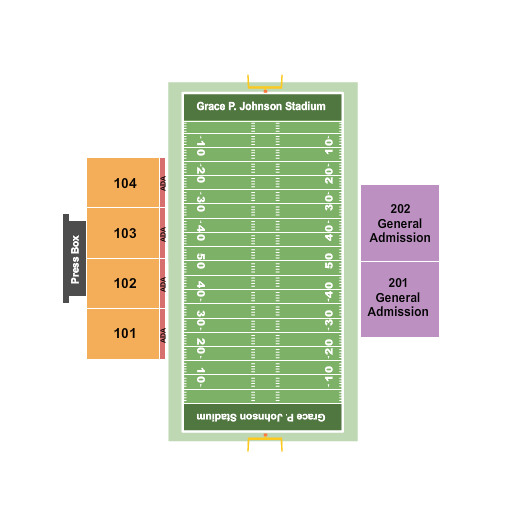 Grace P. Johnson Stadium Seating Chart: Football