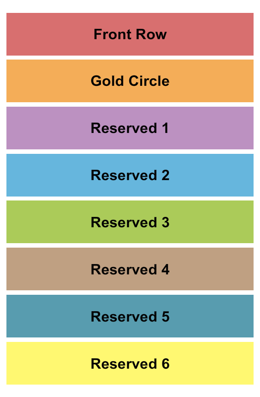 Graceland Soundstage Seating Chart: GC/Reserved 1-6