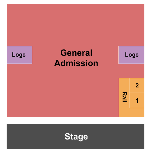 Gramercy Theatre Seating Chart: Endstage Flr GA/Loge Rsv/Rail/Tbl 1-2
