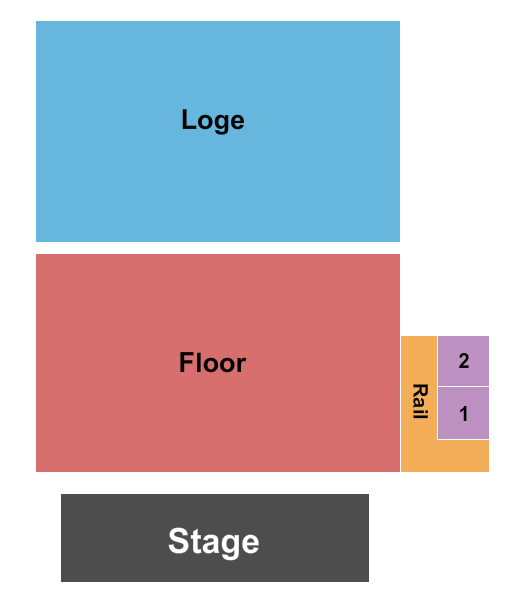 Gramercy Theatre Seating Chart: Endstage Flr GA/Loge Rsv/Rail 2