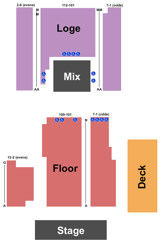 Gramercy Theatre Seating Chart: Seating With Deck