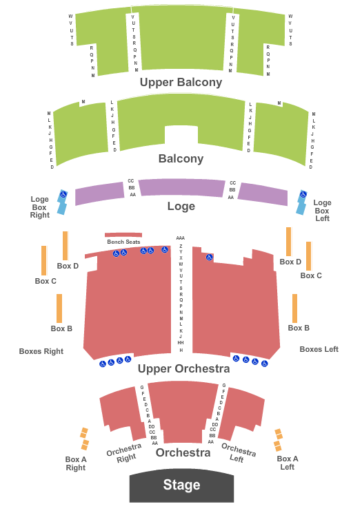 Granada Theatre - Santa Barbara Seating Chart: End Stage