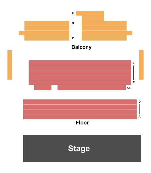 Granbury Opera House Seating Chart: End Stage