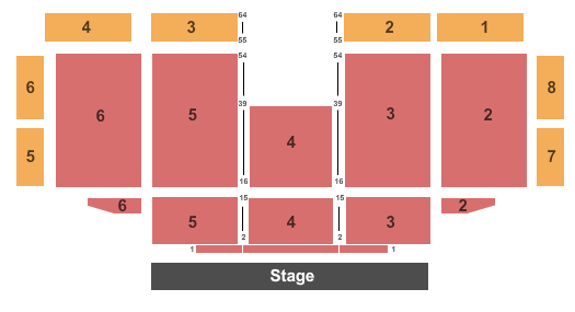 Grand Casino Hinckley Amphitheater Seating Chart: End Stage
