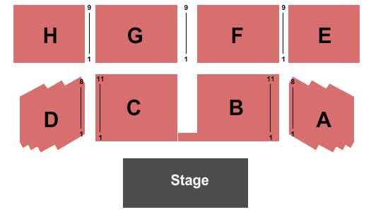Grand Falls Casino Seating Chart: End Stage