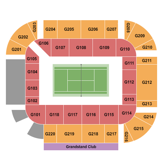 Grandstand Court At Lindner Family Tennis Center Seating Chart: Grandstand Court 3
