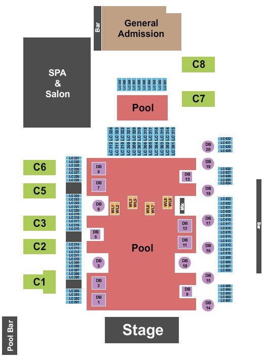 The Pool at Graton Resort & Casino Seating Chart: Pool