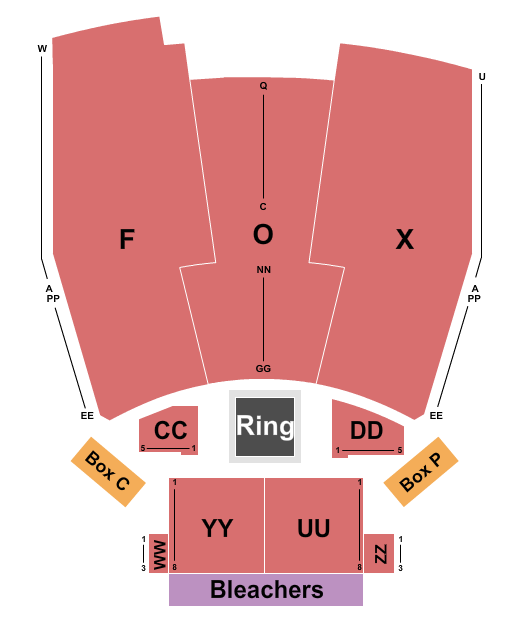 Great Cedar Showroom at Foxwoods Seating Chart: MMA