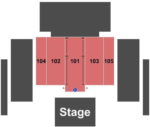 Great Hall at Charles F. Dodge City Center Seating Chart: Endstage 6