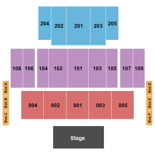 Great Hall at Charles F. Dodge City Center Seating Chart: Endstage 3