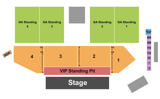 Great Park Live Seating Chart: Endstage GA/VIP