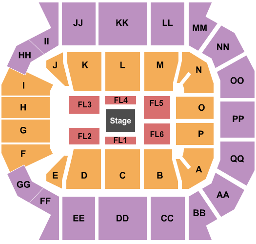 Great Southern Bank Arena Seating Chart: Center Stage 2
