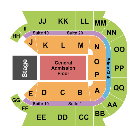 Great Southern Bank Arena Seating Chart: Endstage GA Floor