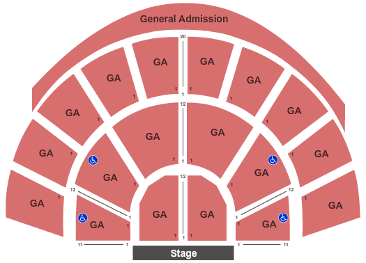 Greek Theatre - U.C. Berkeley Seating Chart: End Stage GA