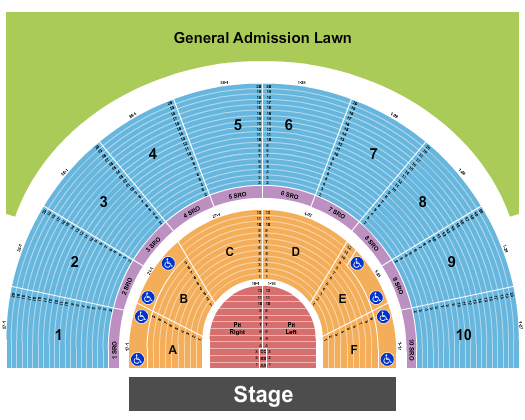 Greek Theatre - U.C. Berkeley Seating Chart: End Stage - Reserved