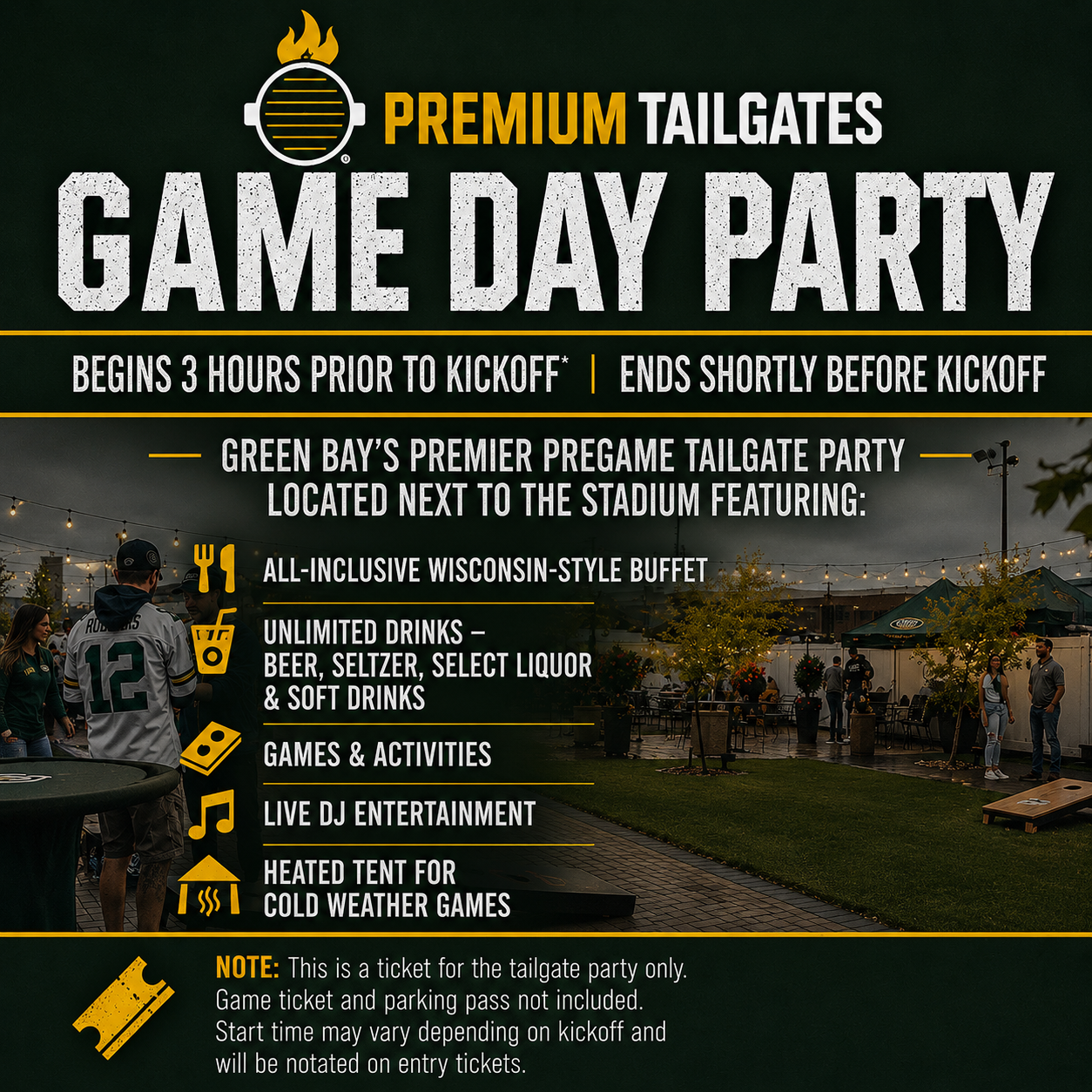 Premium Tailgate Lot - Green Bay Seating Chart: Premium Tailgate