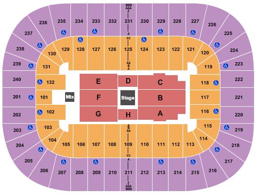 Greensboro Coliseum At Greensboro Coliseum Complex Seating Chart: Center Stage 2