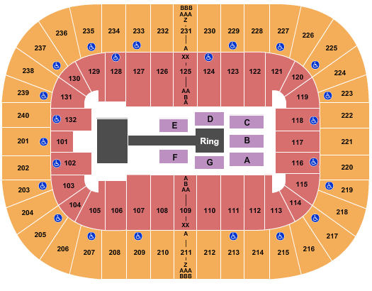 Greensboro Coliseum At Greensboro Coliseum Complex Seating Chart: WWE 1