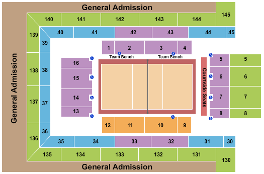 Gregory Gym Volleyball Seating Chart