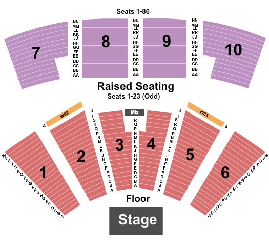 Grey Eagle Resort & Casino Seating Chart: End Stage