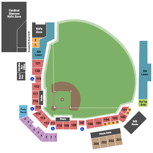 Grizzlies Ballpark Seating Chart: Baseball