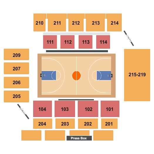 Groniger Arena at Charles P. Lantz Complex Seating Chart: Basketball